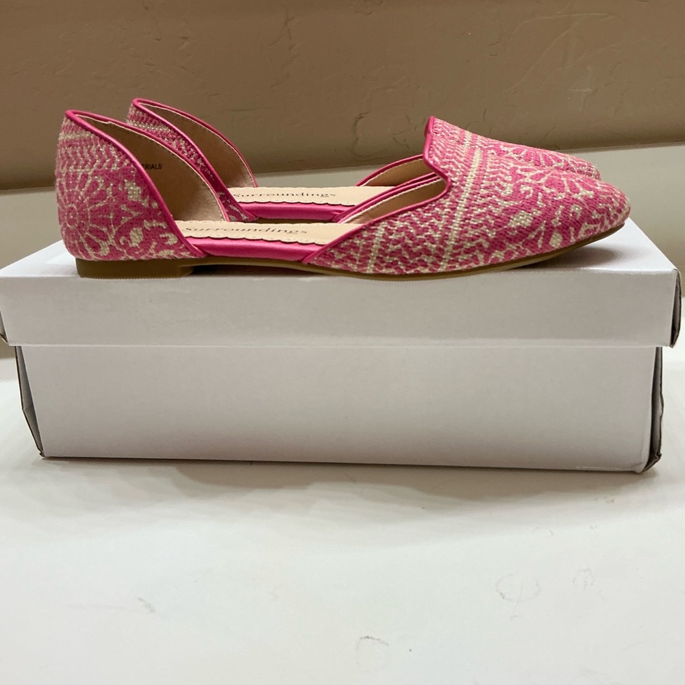 Soft Surroundings Pink Loafers with Intricate Design